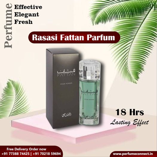 "Introducing Perfume Connect: Experience the essence of elegance with Rasasi Fattan Parfum.