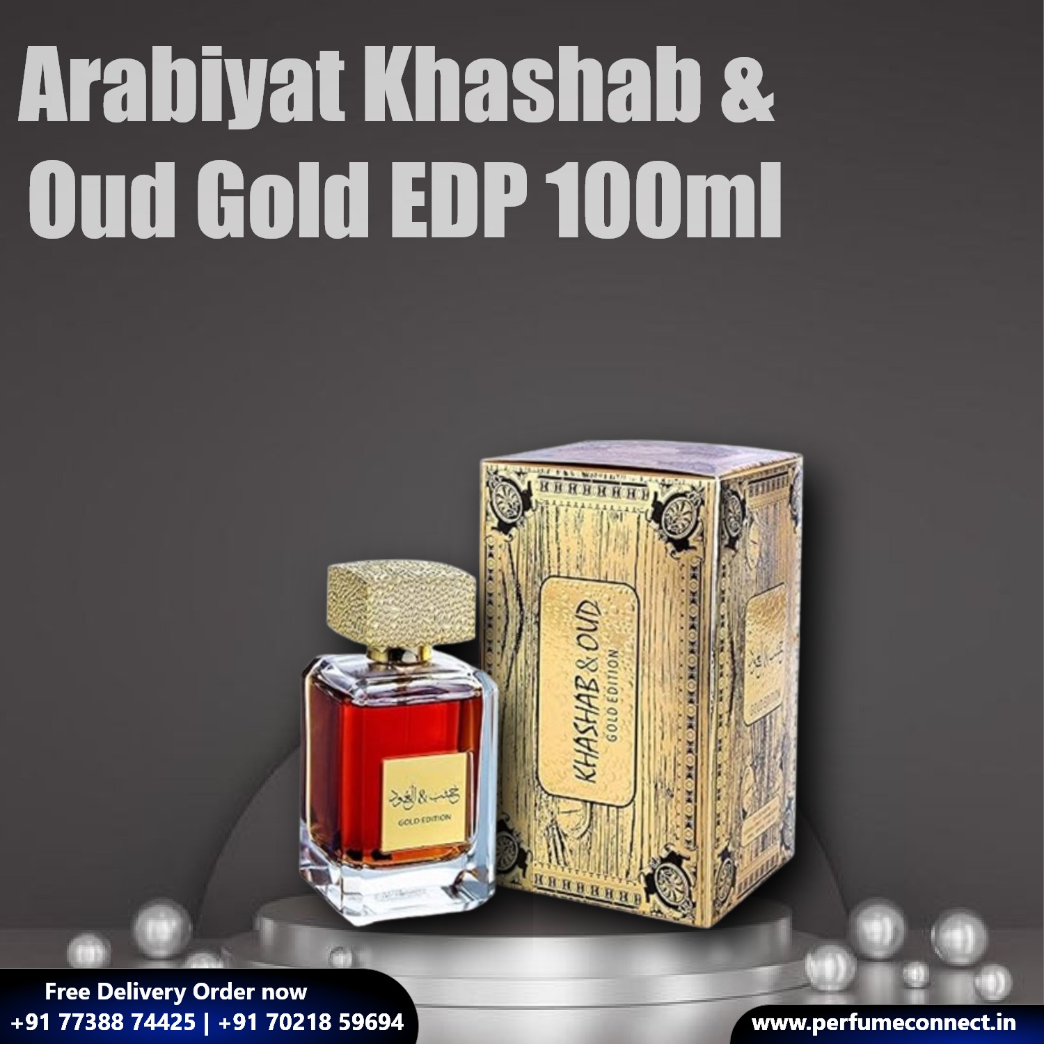 Welcome to Perfume Connect, your gateway to luxurious fragrances! Dive into the enchanting world of Arabiyat Khashab & Oud Gold Eau de Parfum, a captivating blend that exudes elegance and sophistication.